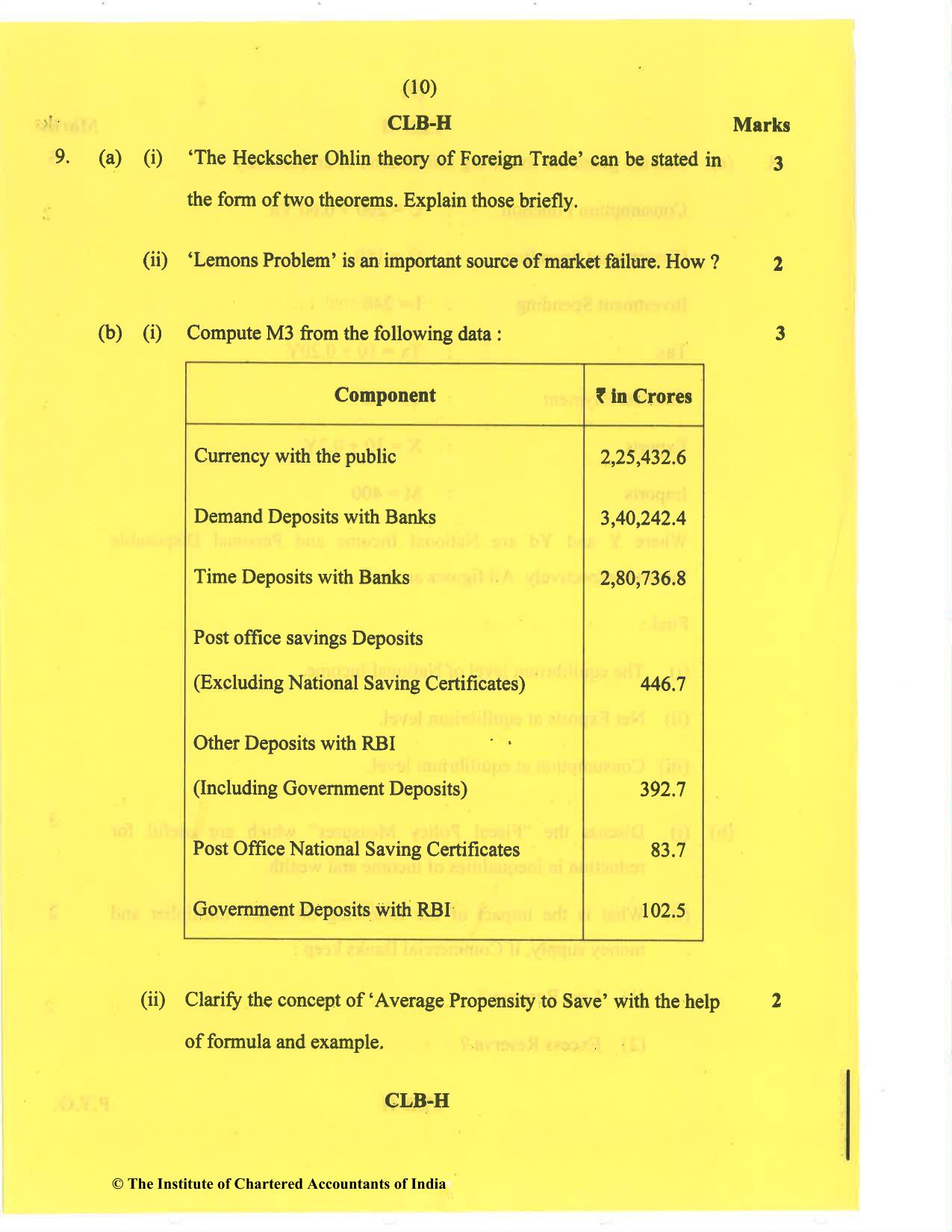 CA Inter Nov 2020 Question Paper - Paper 8 – Financial Management & Economics for Finance - Page 10