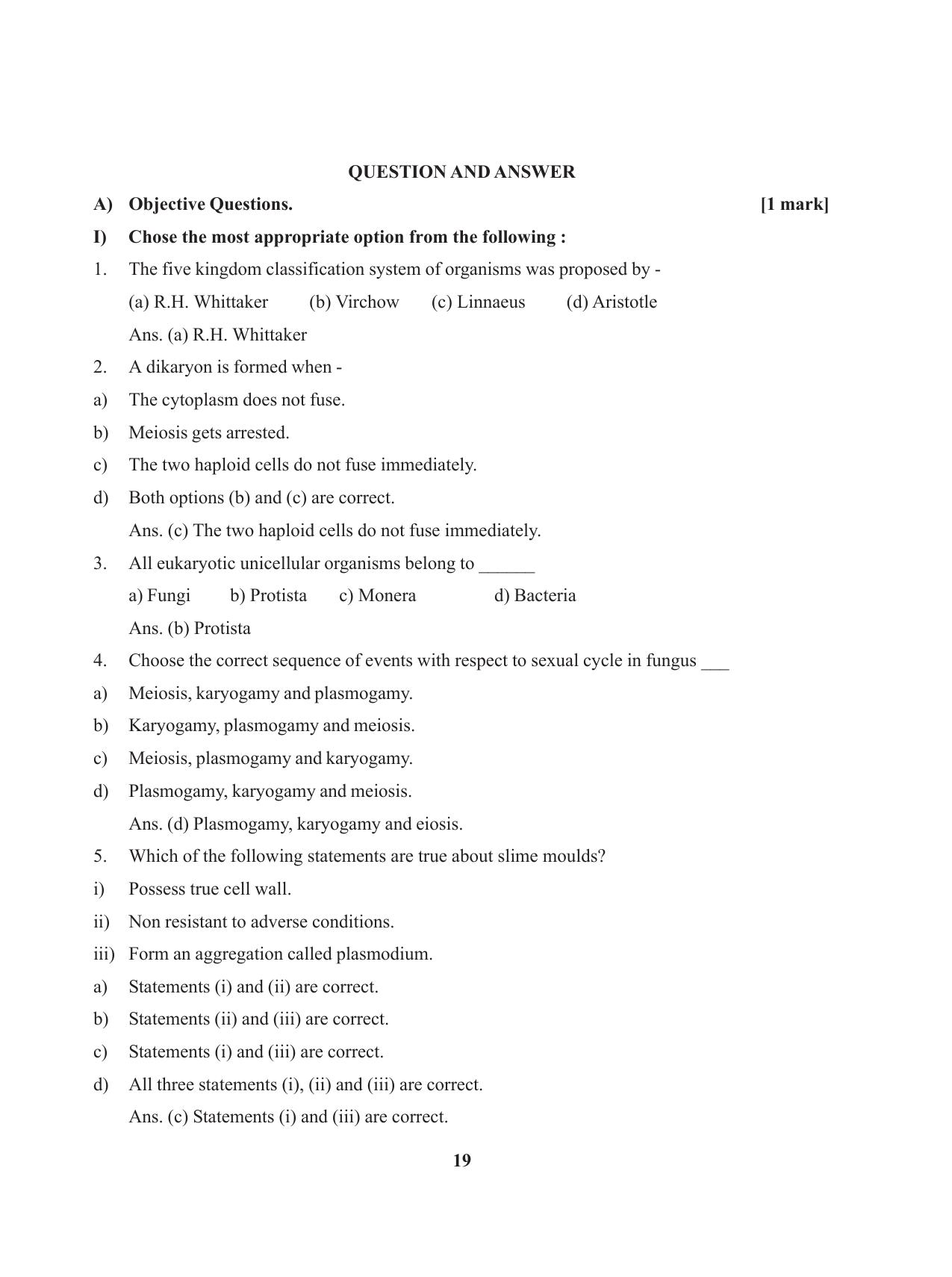 Tripura Board Class 11 Biology English Version Workbooks - Page 19