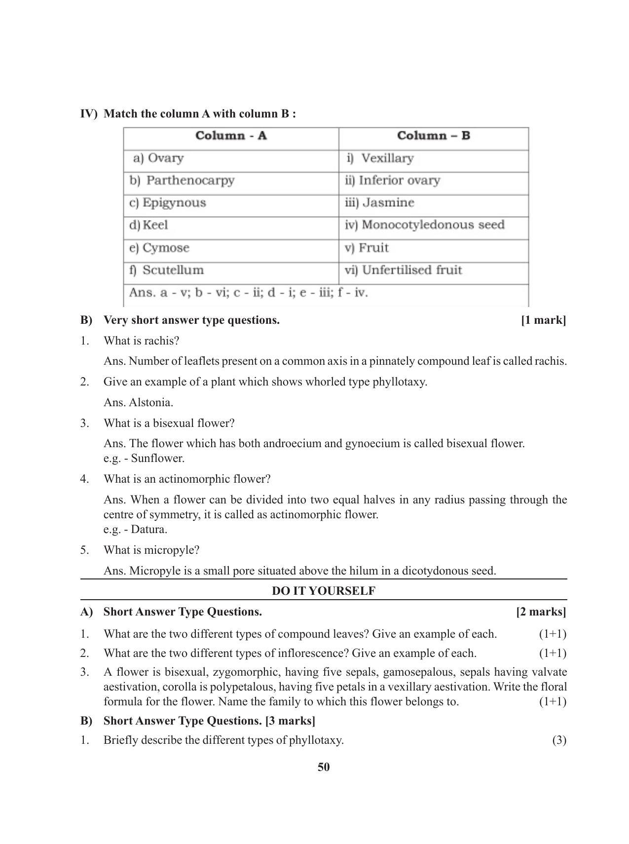 Tripura Board Class 11 Biology English Version Workbooks - Page 50