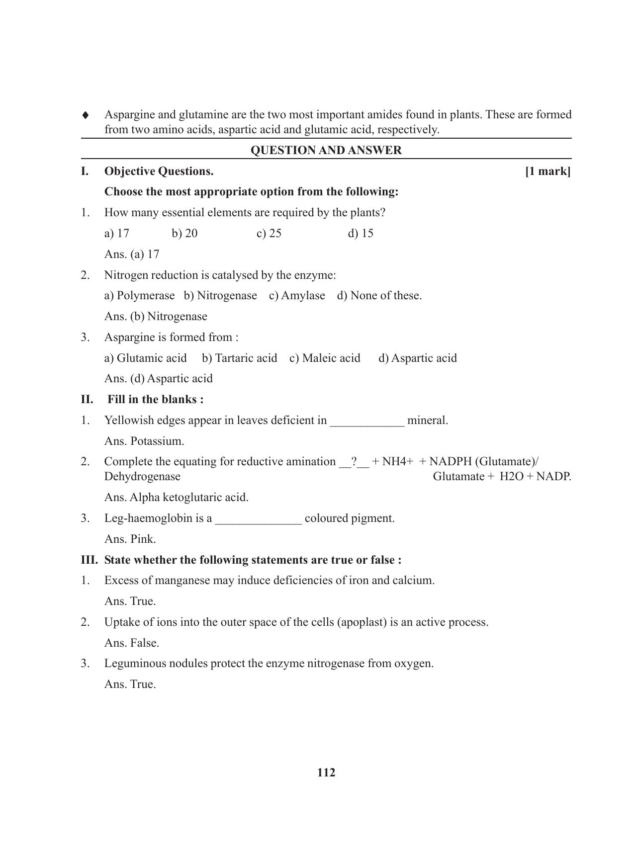 Tripura Board Class 11 Biology English Version Workbooks - Page 112