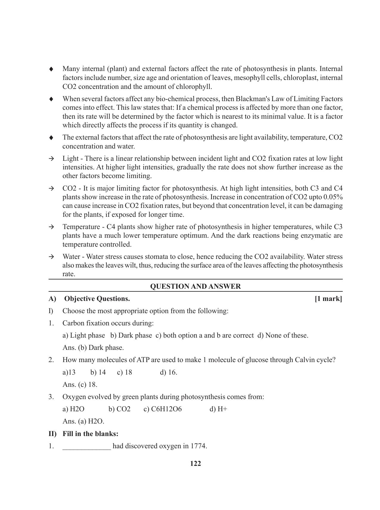 Tripura Board Class 11 Biology English Version Workbooks - Page 122