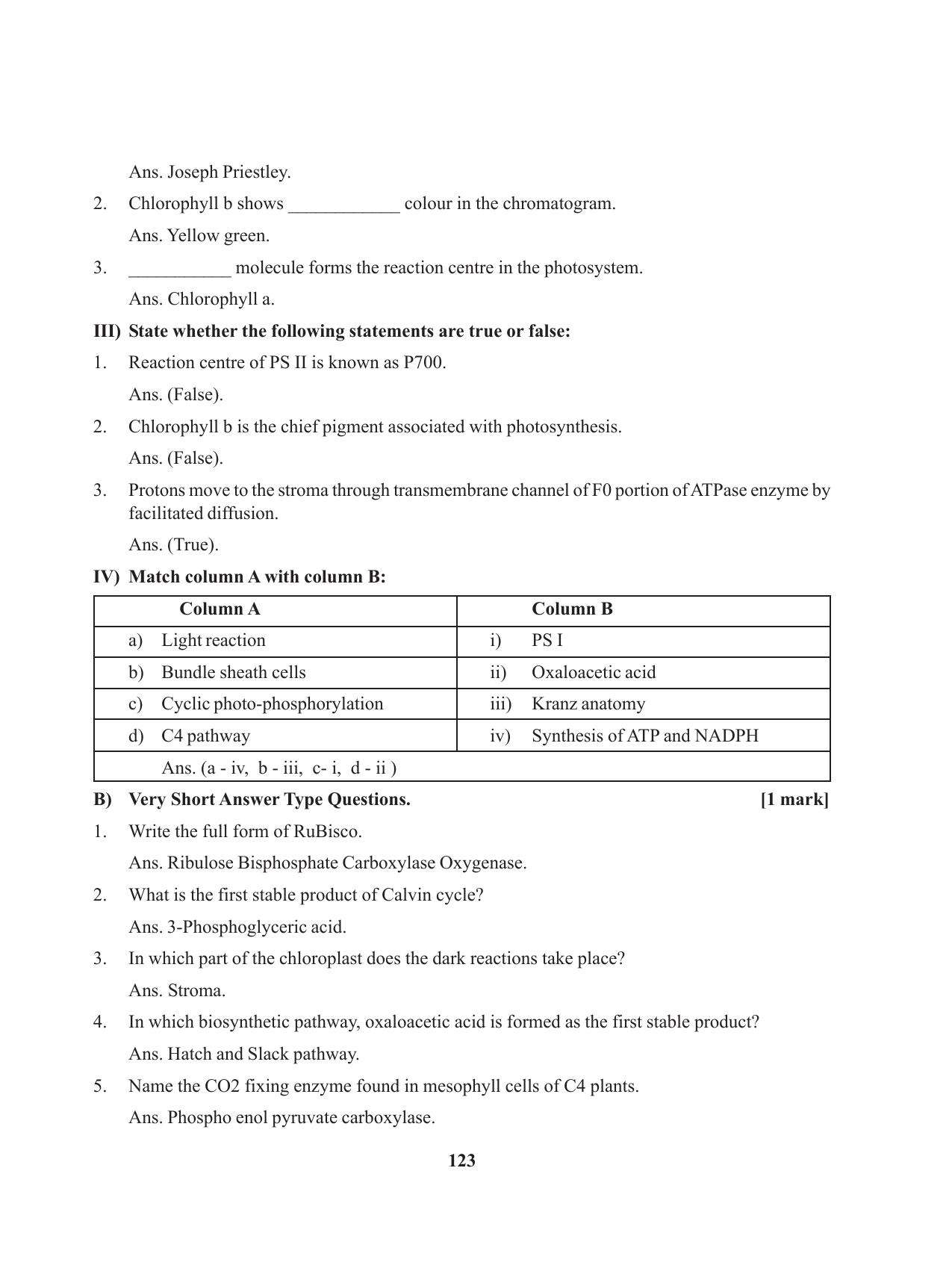 Tripura Board Class 11 Biology English Version Workbooks - Page 123