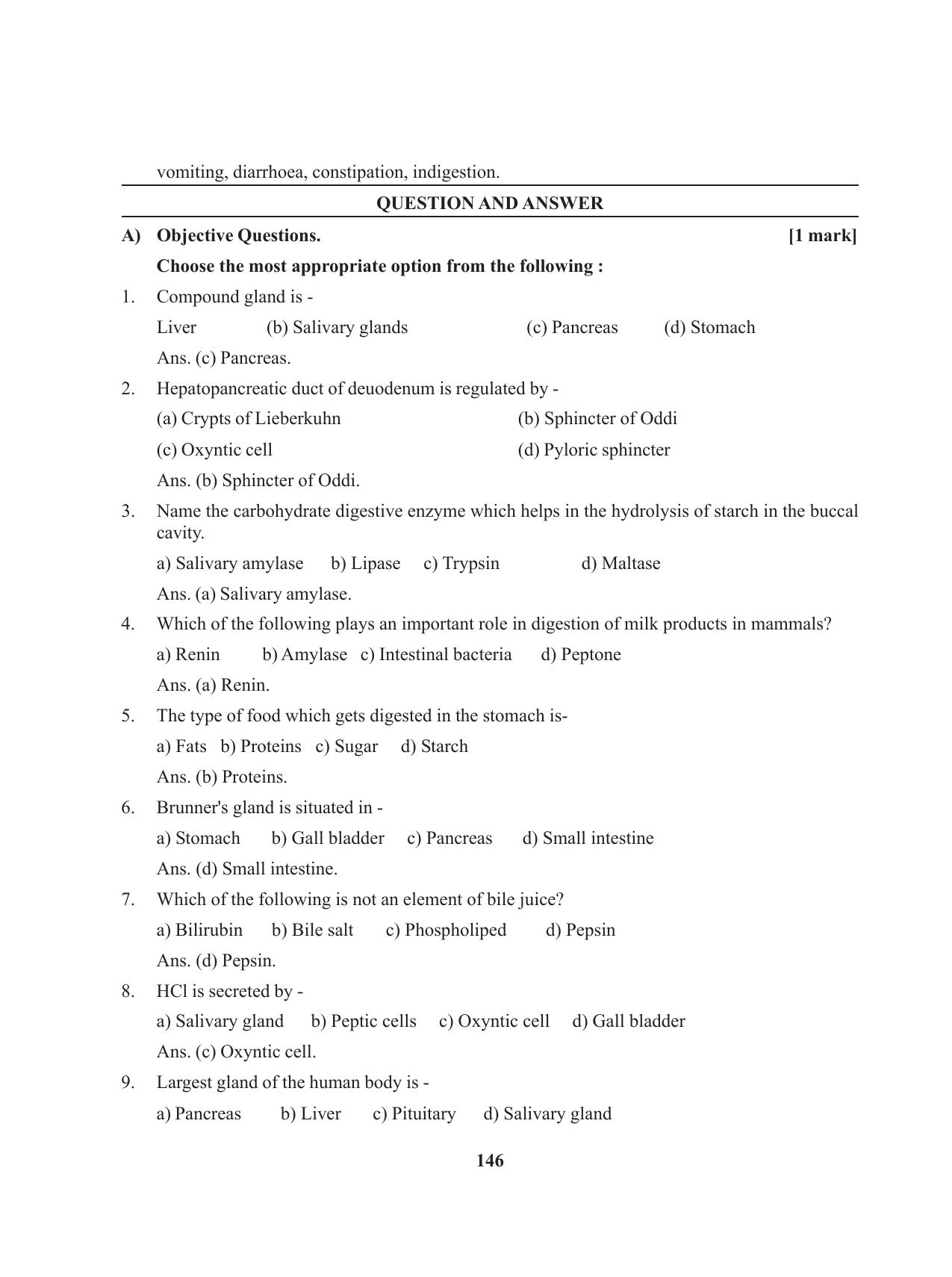 Tripura Board Class 11 Biology English Version Workbooks - Page 146