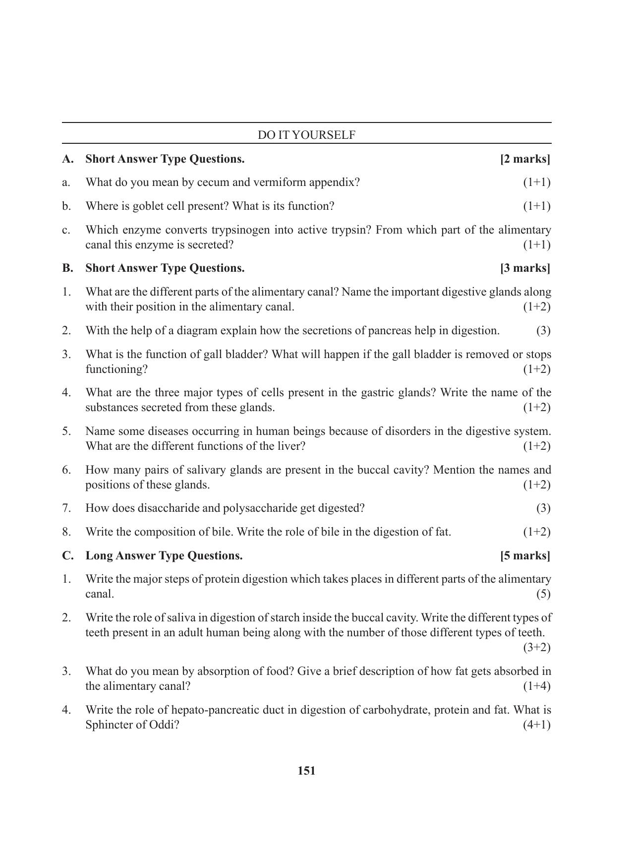Tripura Board Class 11 Biology English Version Workbooks - Page 151