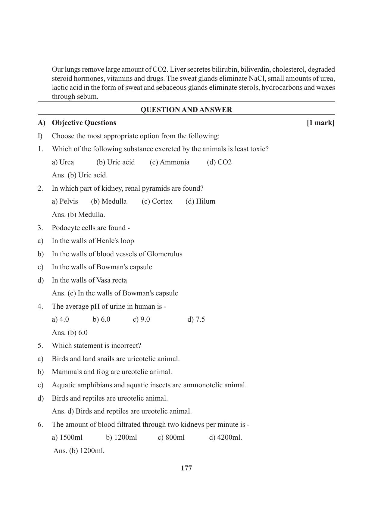 Tripura Board Class 11 Biology English Version Workbooks - Page 177