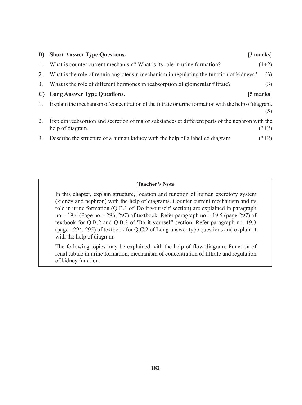 Tripura Board Class 11 Biology English Version Workbooks - Page 182