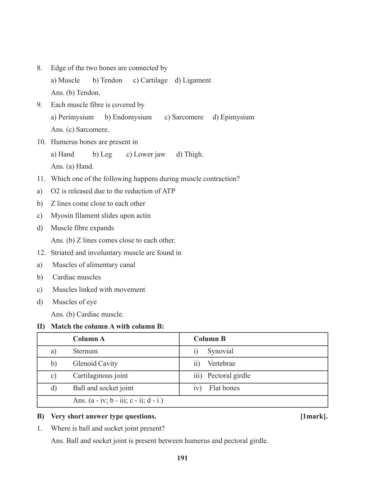 Tripura Board Class 11 Biology English Version Workbooks - Page 191