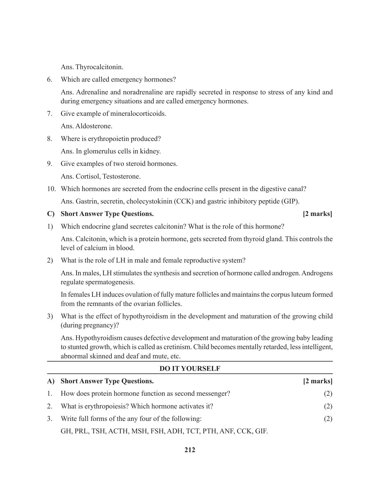 Tripura Board Class 11 Biology English Version Workbooks - Page 212