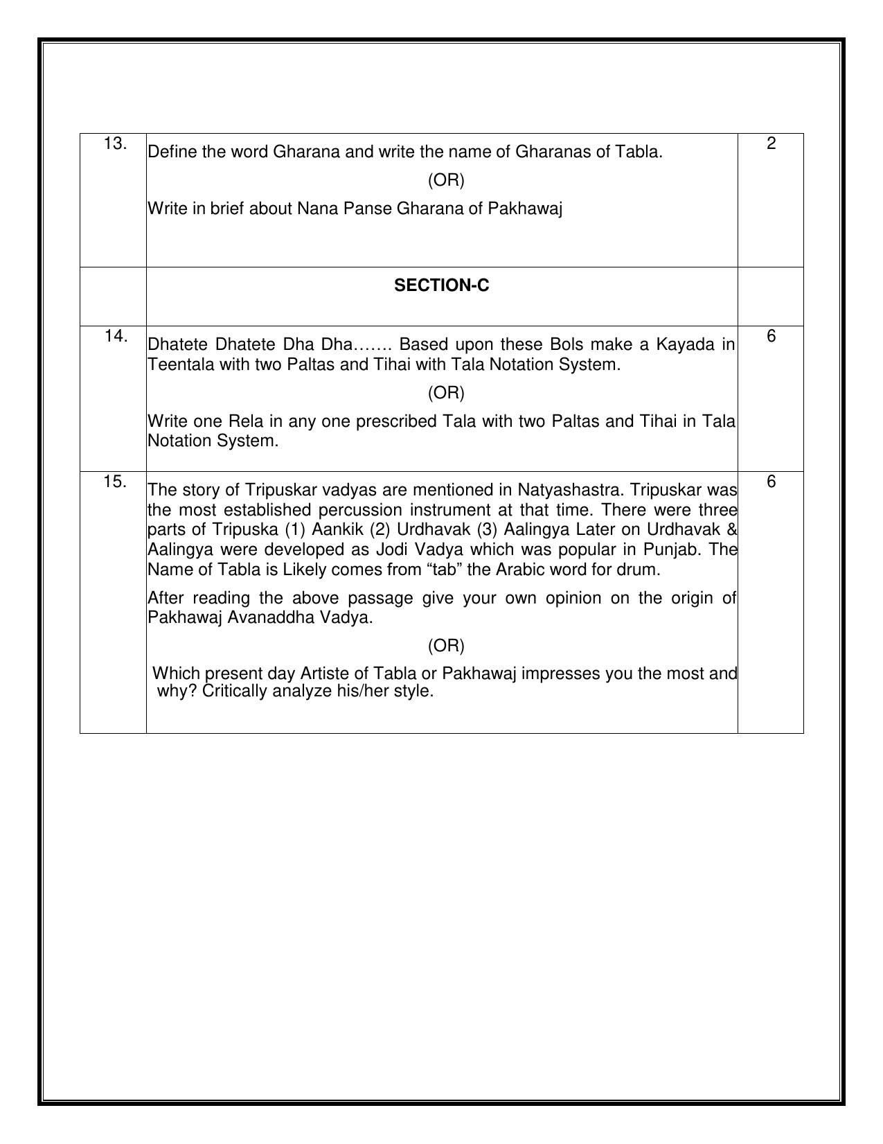 CBSE Class 12 Hindustani Music (Percussion) Sample Question Paper 2024-25 - Page 4
