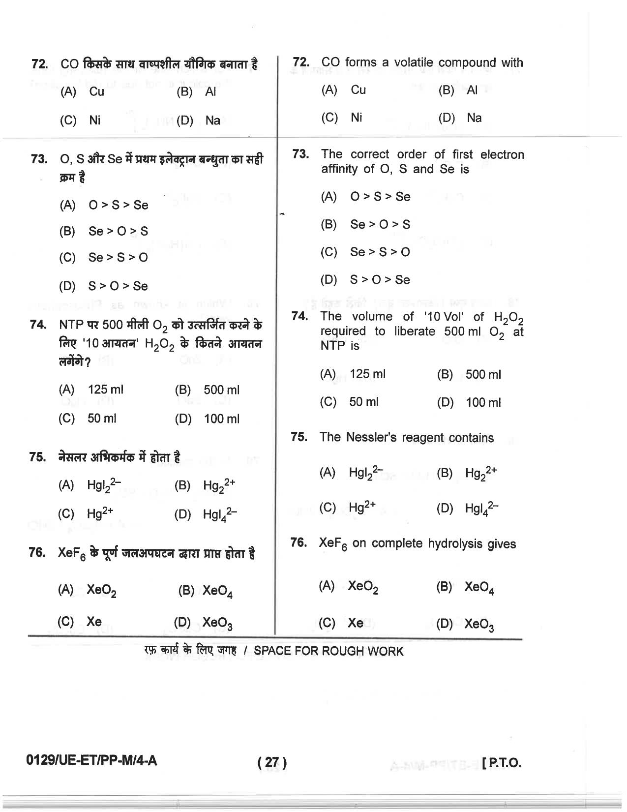 CG PET 2019 Question Paper - Page 25