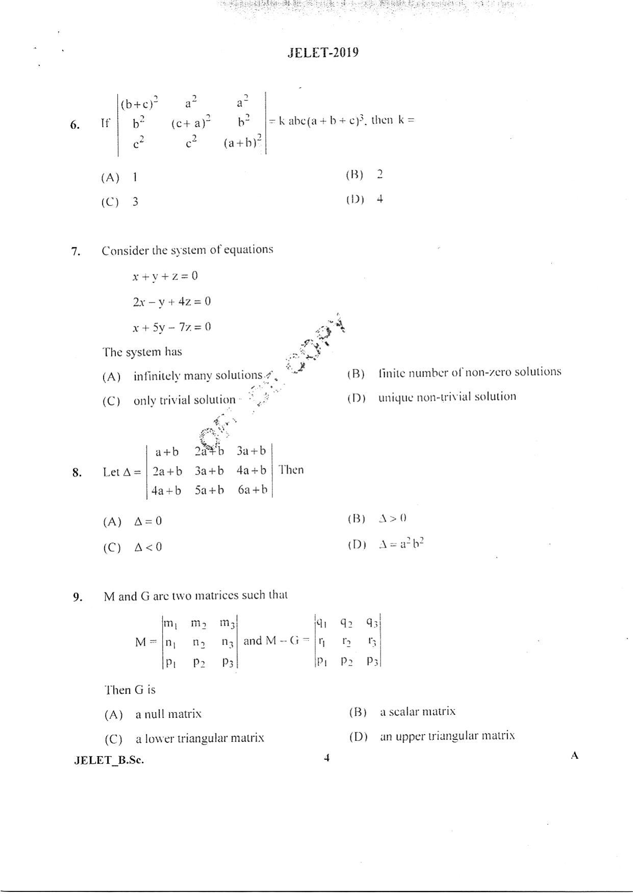 WBJEE  JELET 2019 ( BSc ) - Page 3