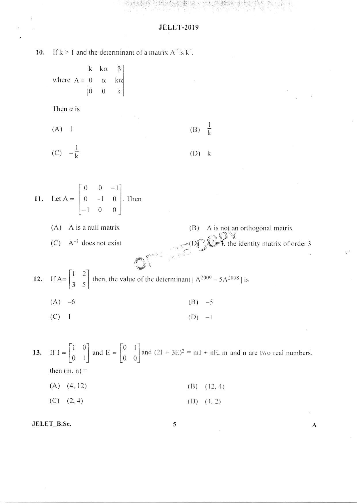 WBJEE  JELET 2019 ( BSc ) - Page 4
