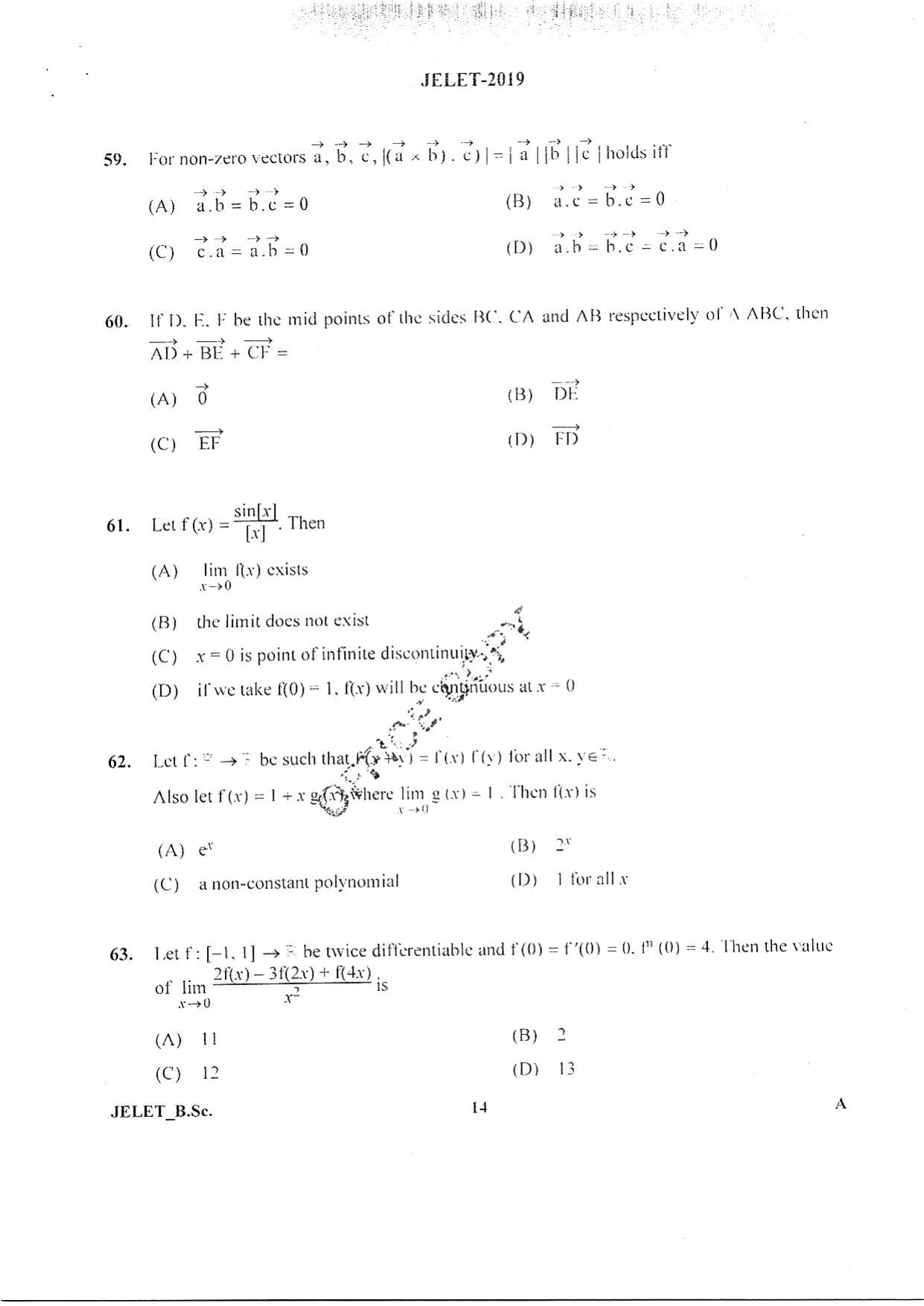 WBJEE  JELET 2019 ( BSc ) - Page 13