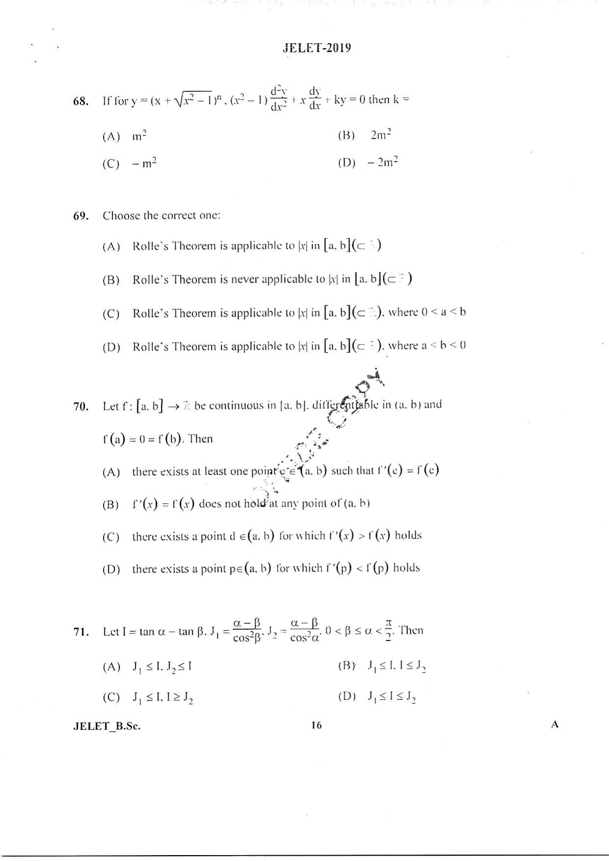 WBJEE  JELET 2019 ( BSc ) - Page 15