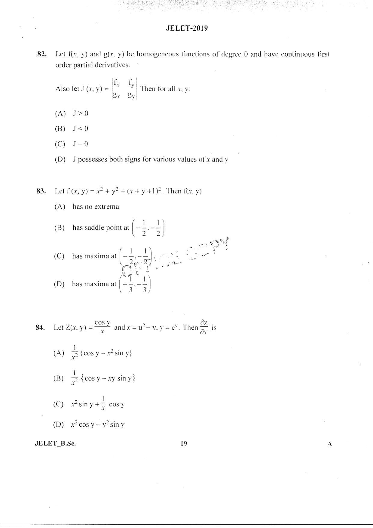 WBJEE  JELET 2019 ( BSc ) - Page 18
