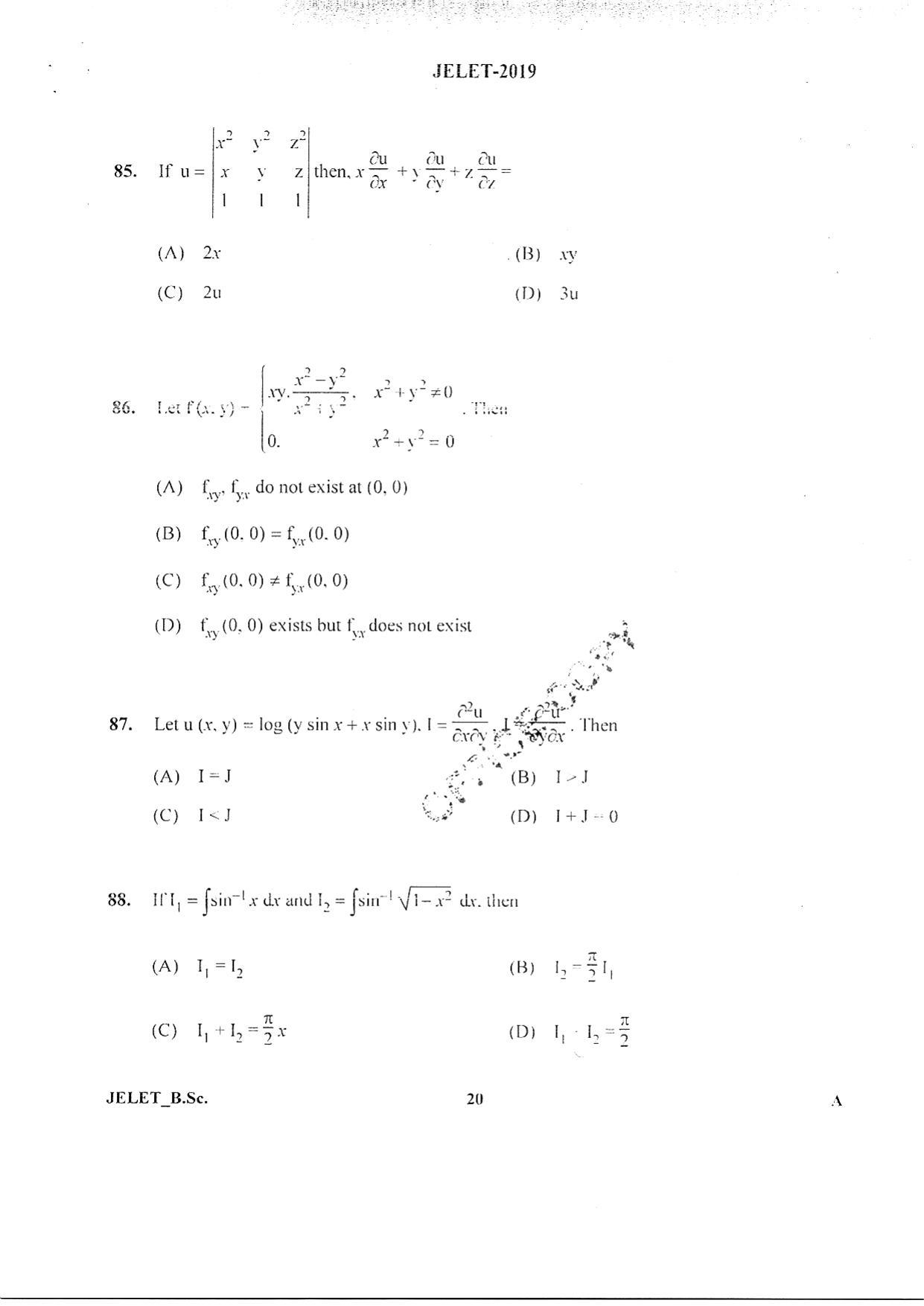 WBJEE  JELET 2019 ( BSc ) - Page 19