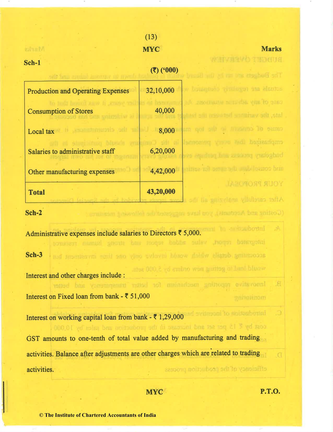 CA Final Nov 2020 Question Paper - Paper 6F – Multidisciplinary Case Study - Page 13