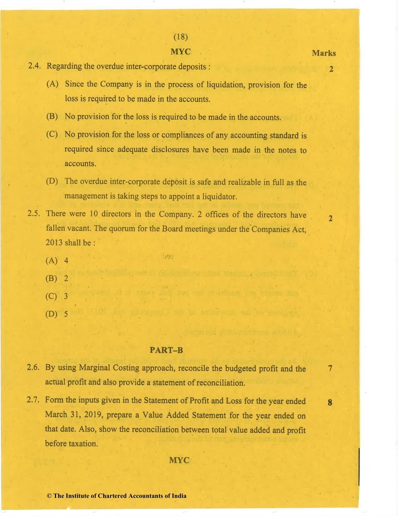 CA Final Nov 2020 Question Paper - Paper 6F – Multidisciplinary Case Study - Page 18
