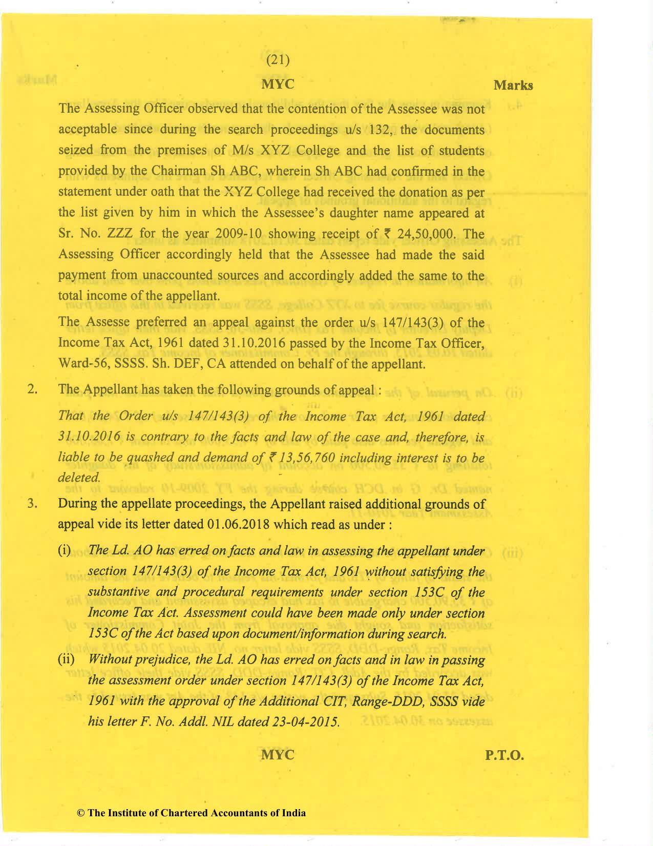 CA Final Nov 2020 Question Paper - Paper 6F – Multidisciplinary Case Study - Page 21