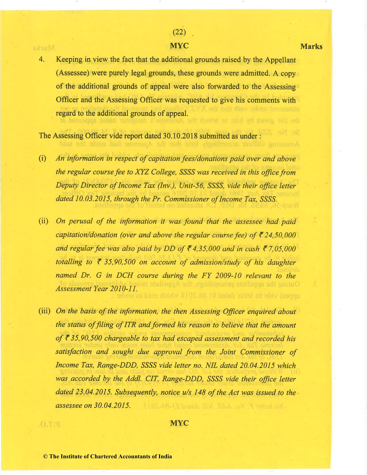 CA Final Nov 2020 Question Paper - Paper 6F – Multidisciplinary Case Study - Page 22