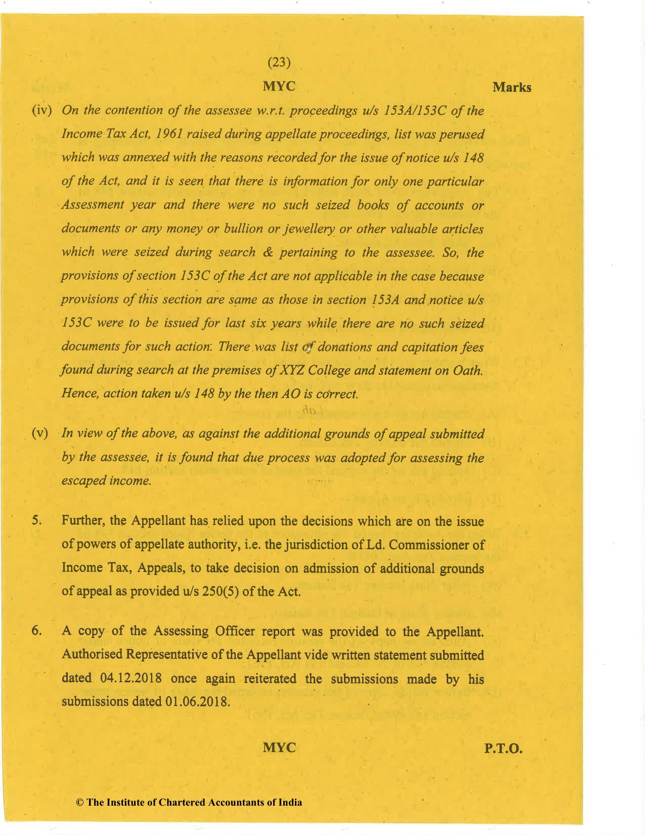 CA Final Nov 2020 Question Paper - Paper 6F – Multidisciplinary Case Study - Page 23