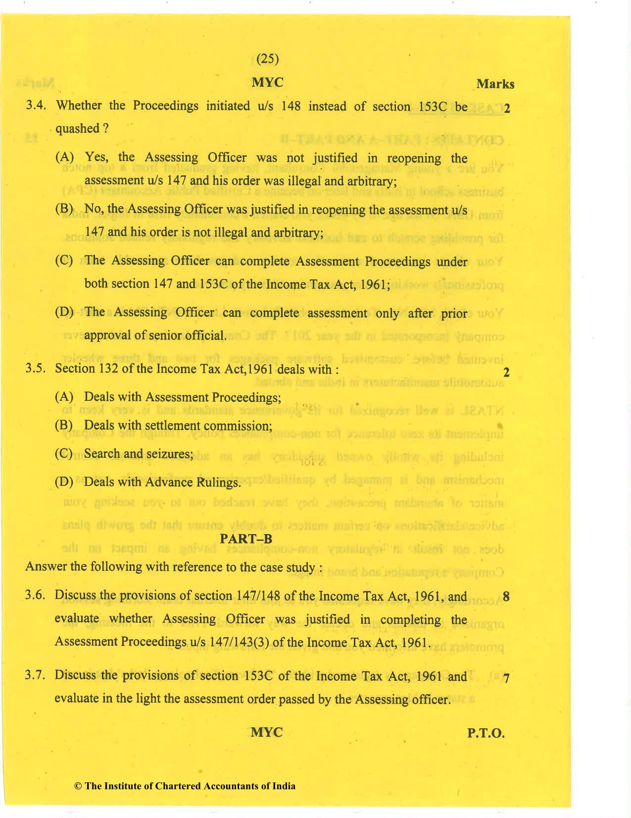 CA Final Nov 2020 Question Paper - Paper 6F – Multidisciplinary Case Study - Page 25