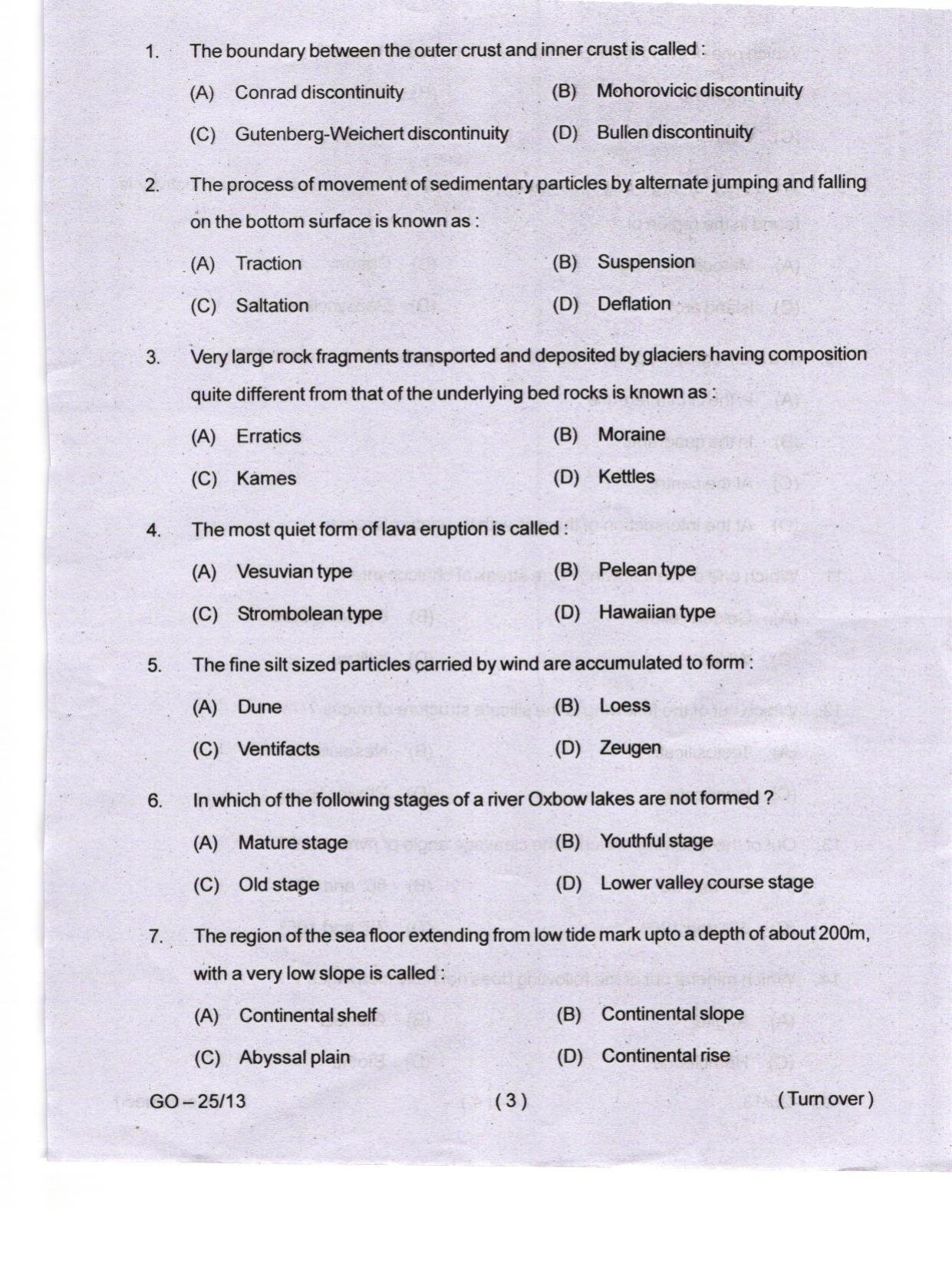 Odisha CPET 2024 GEOLOGY Question Papers - Page 3