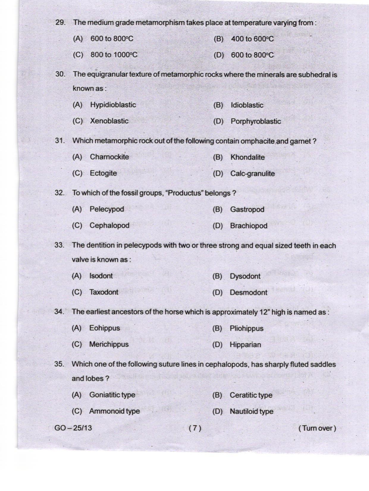 Odisha CPET 2024 GEOLOGY Question Papers - Page 7