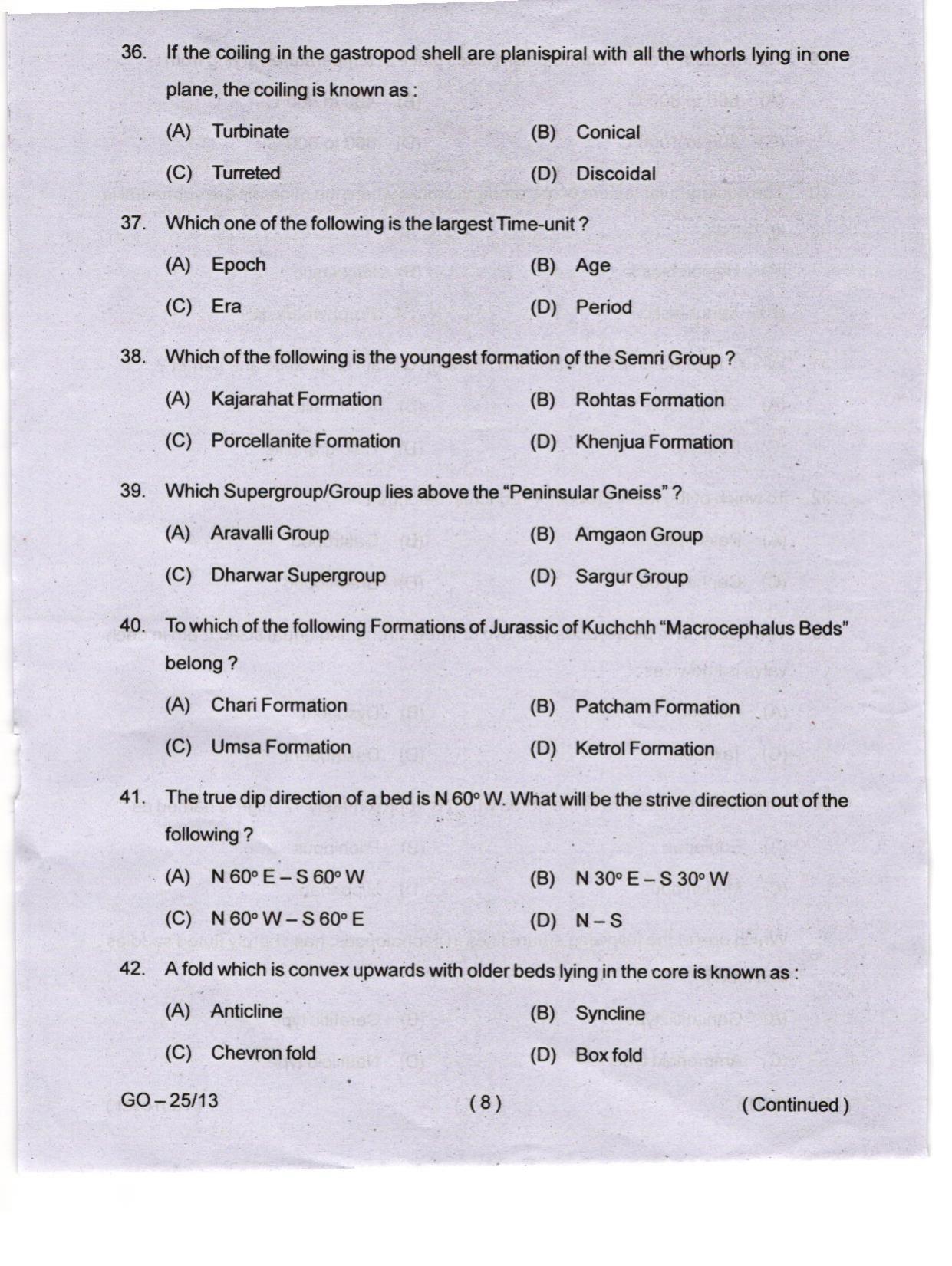 Odisha CPET 2024 GEOLOGY Question Papers - Page 8