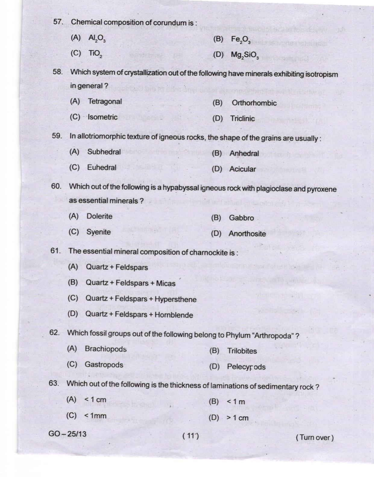 Odisha CPET 2024 GEOLOGY Question Papers - Page 11