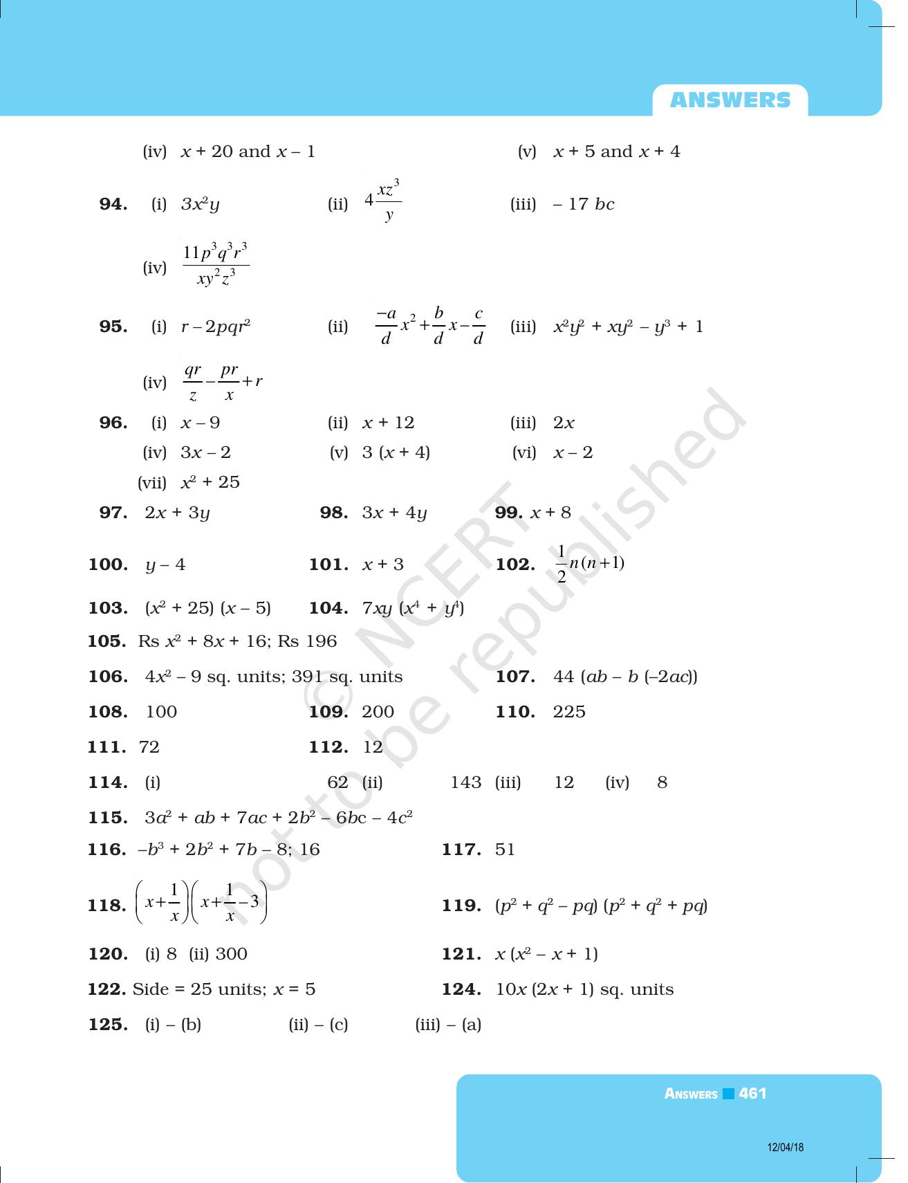 NCERT Exemplar Class 8: Mathematics Answers - Page 41