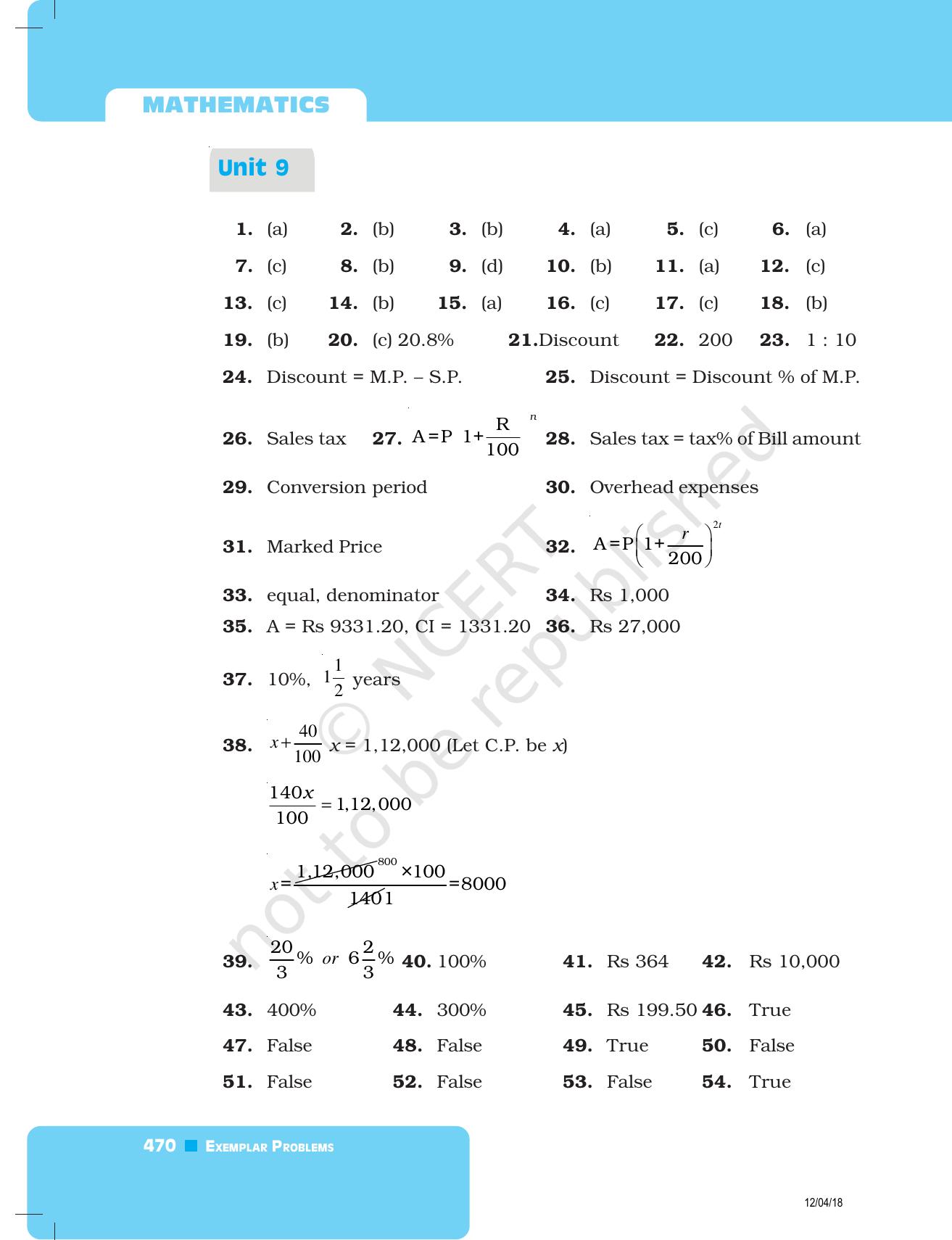 NCERT Exemplar Class 8: Mathematics Answers - Page 50