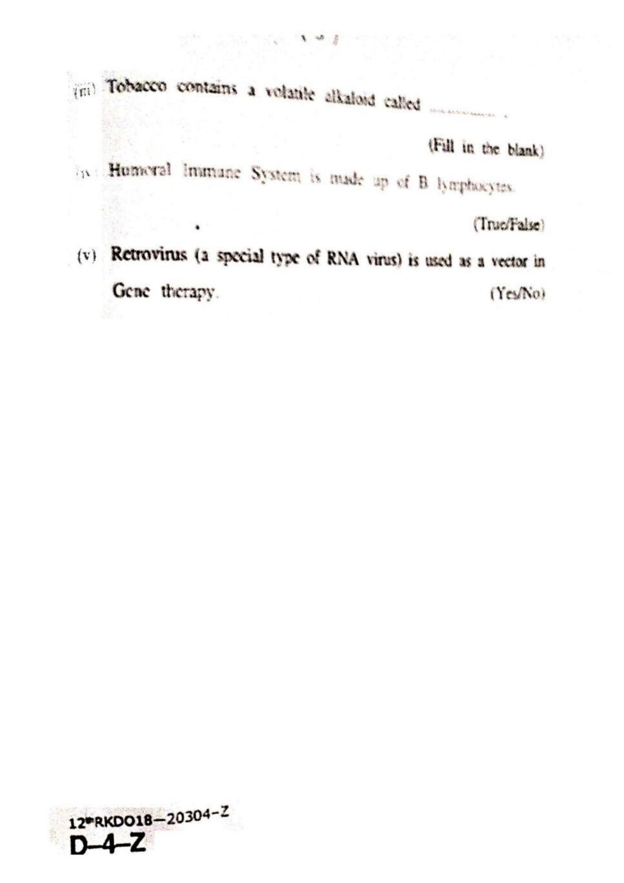 JKBOSE Class 12 Biology-Zoology 20304-Z Question Papers 2018 - Page 3