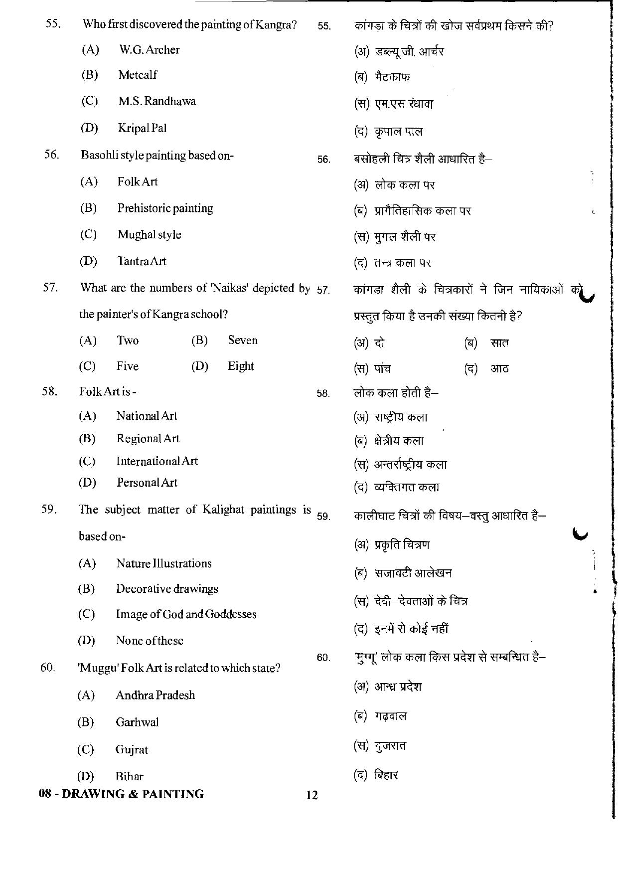 URATPG Drawing & Painting 2023 Sample Question Paper - Page 12