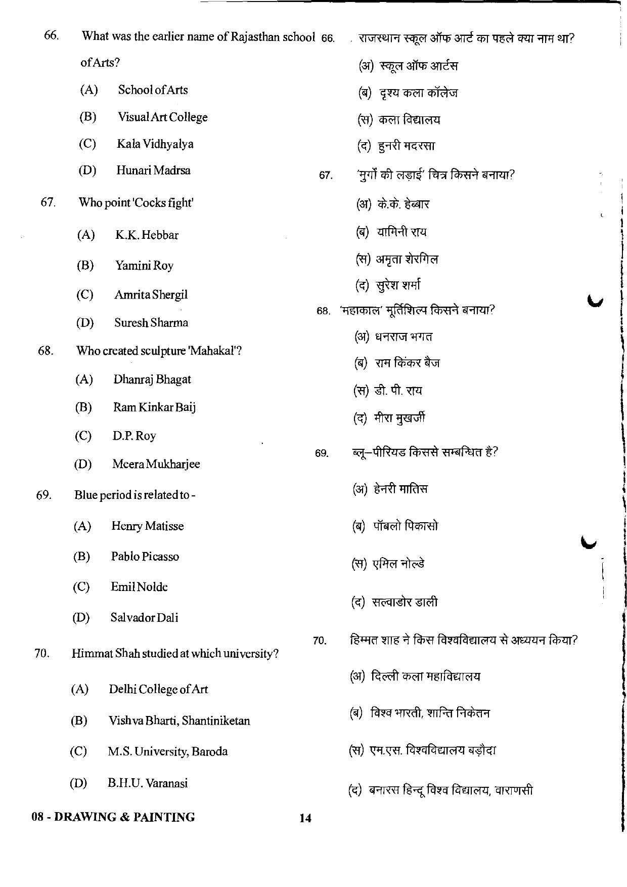 URATPG Drawing & Painting 2023 Sample Question Paper - Page 14