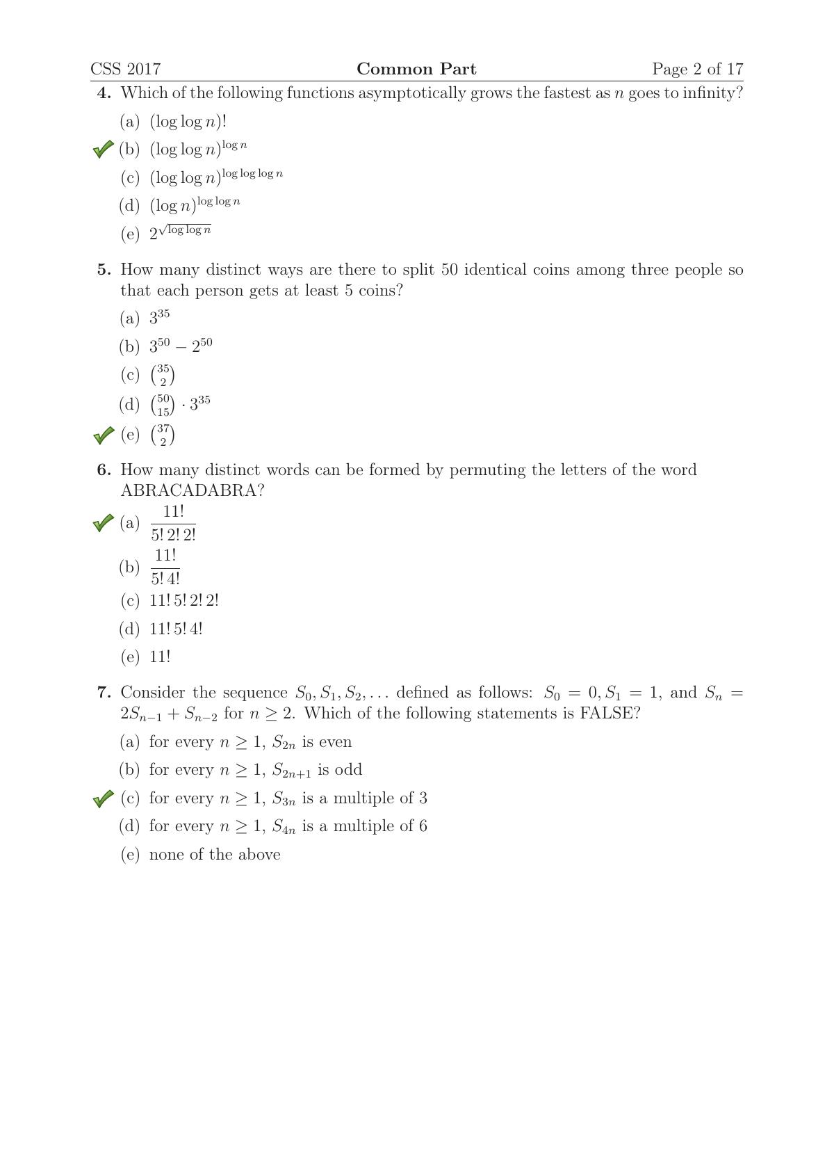 TIFR GS 2017 Computer & Systems Sciences Question Paper - Page 3