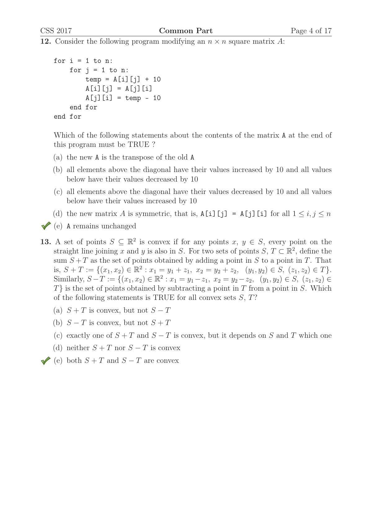 TIFR GS 2017 Computer & Systems Sciences Question Paper - Page 5