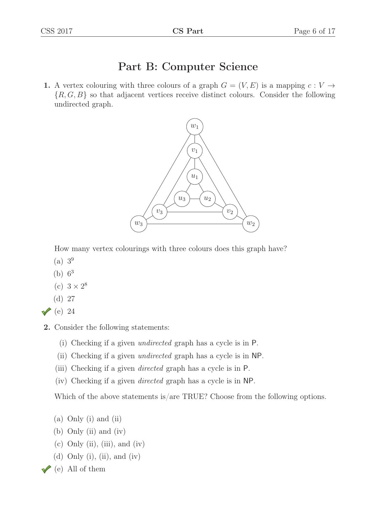 TIFR GS 2017 Computer & Systems Sciences Question Paper - Page 7