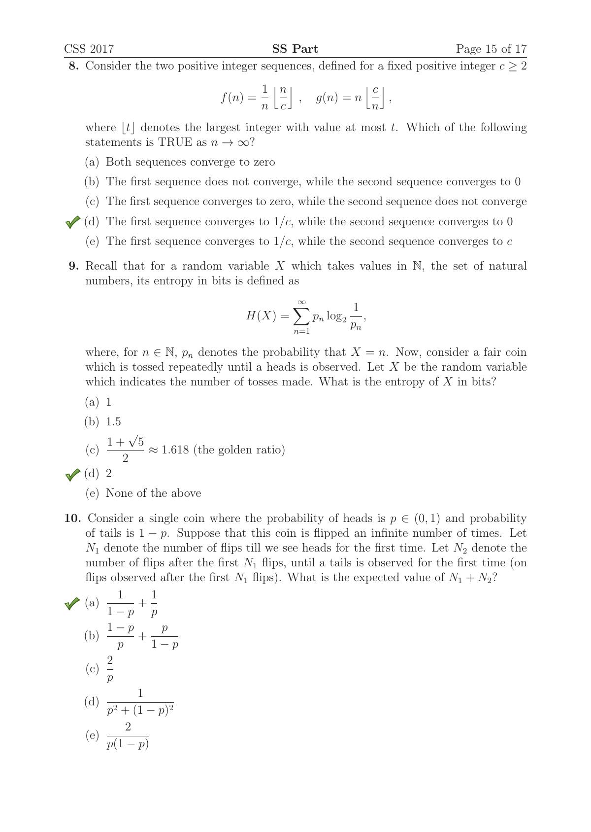 TIFR GS 2017 Computer & Systems Sciences Question Paper - Page 16