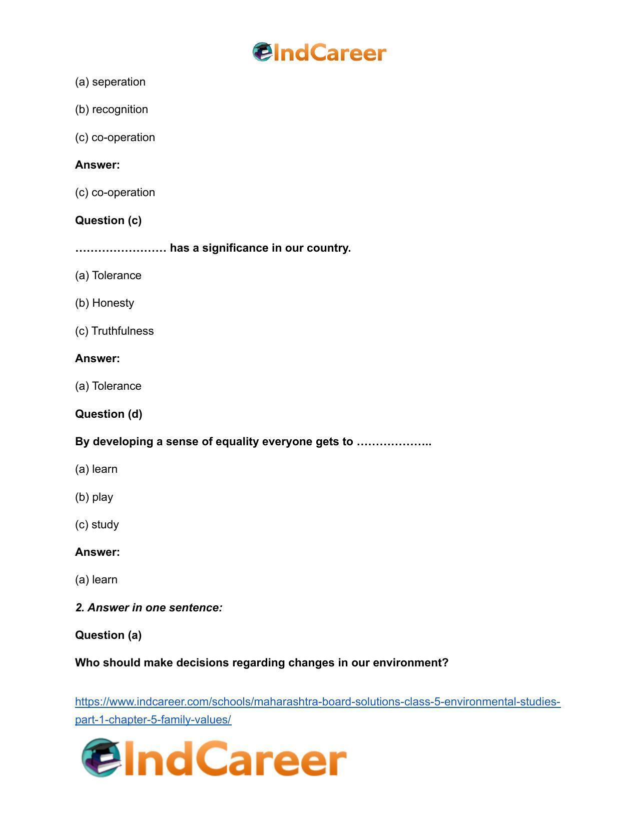 Maharashtra Board Solutions Class 5-Environmental Studies (Part 1): Chapter 5- Family Values - Page 3