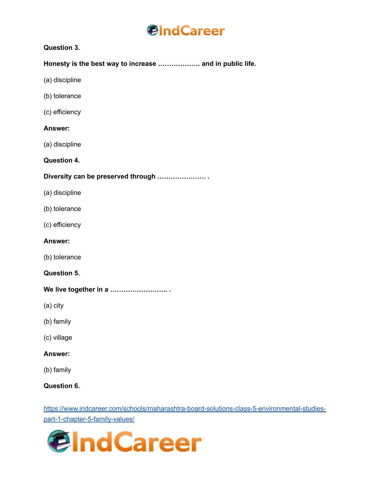 Maharashtra Board Solutions Class 5-Environmental Studies (Part 1): Chapter 5- Family Values - Page 6