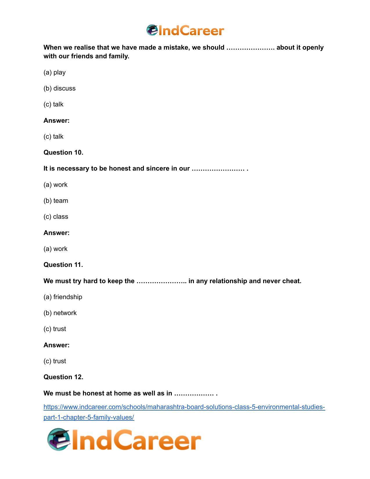 Maharashtra Board Solutions Class 5-Environmental Studies (Part 1): Chapter 5- Family Values - Page 8