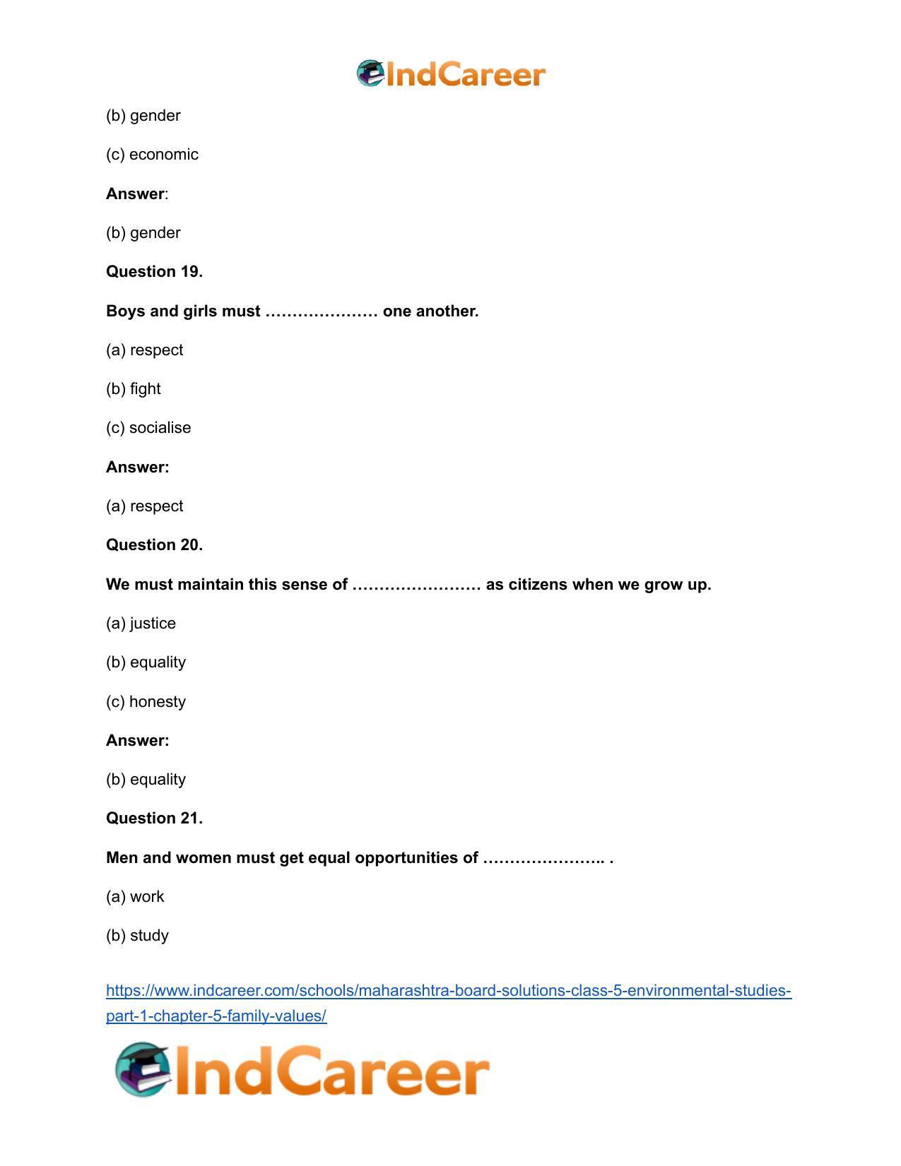 Maharashtra Board Solutions Class 5-Environmental Studies (Part 1): Chapter 5- Family Values - Page 11