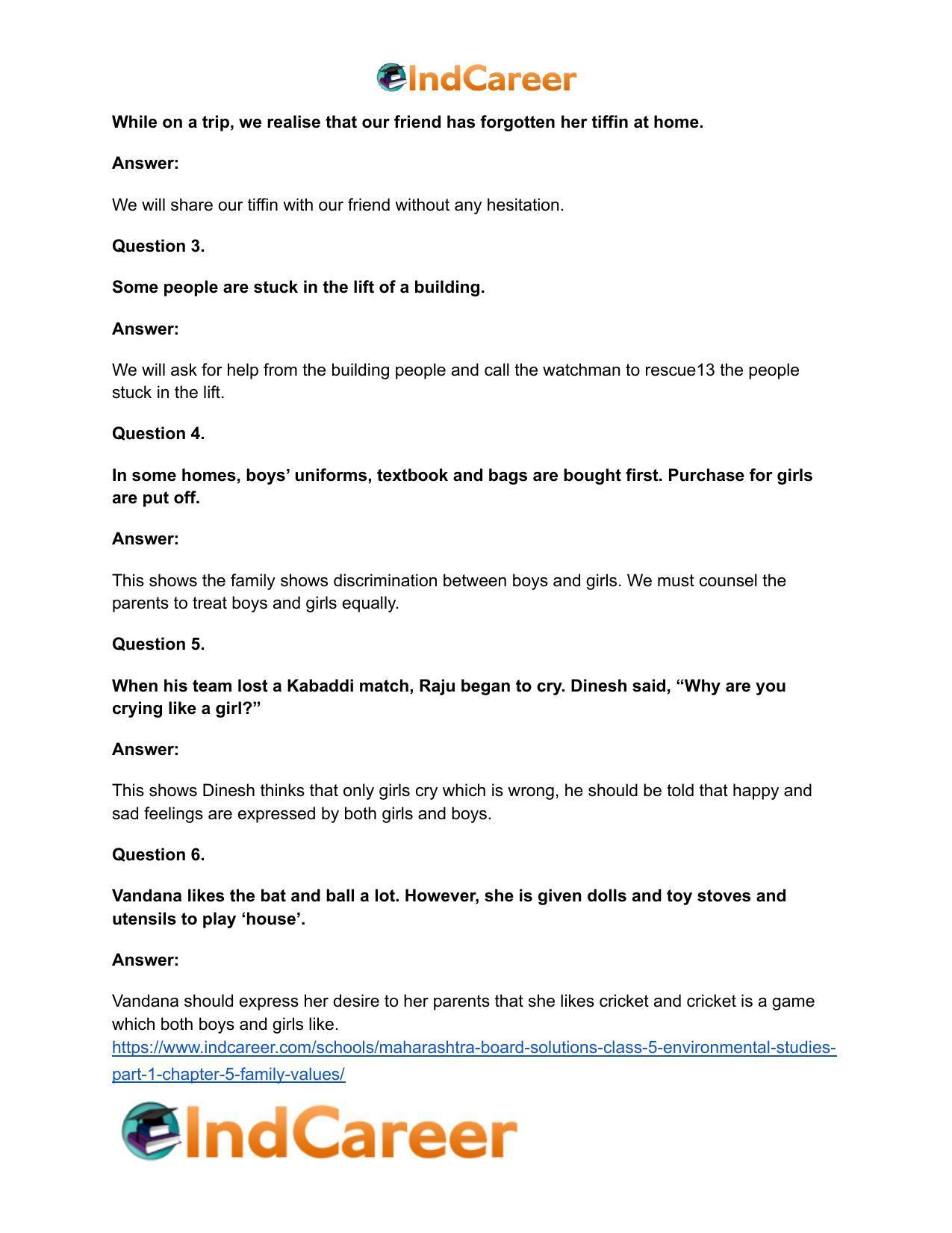 Maharashtra Board Solutions Class 5-Environmental Studies (Part 1): Chapter 5- Family Values - Page 16