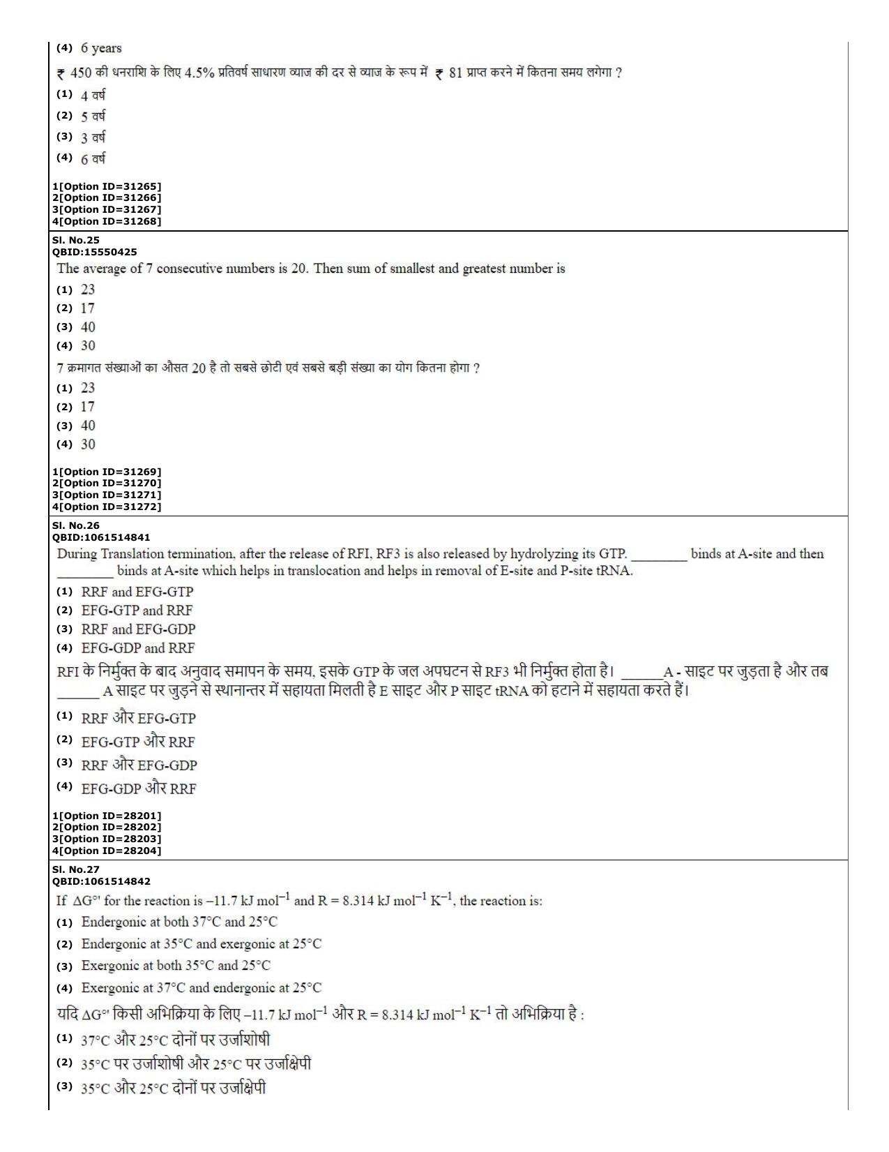 CUET (PG) 2022: PGQP-74 Biochemistry  (10-09-2022) Question Paper - Page 10