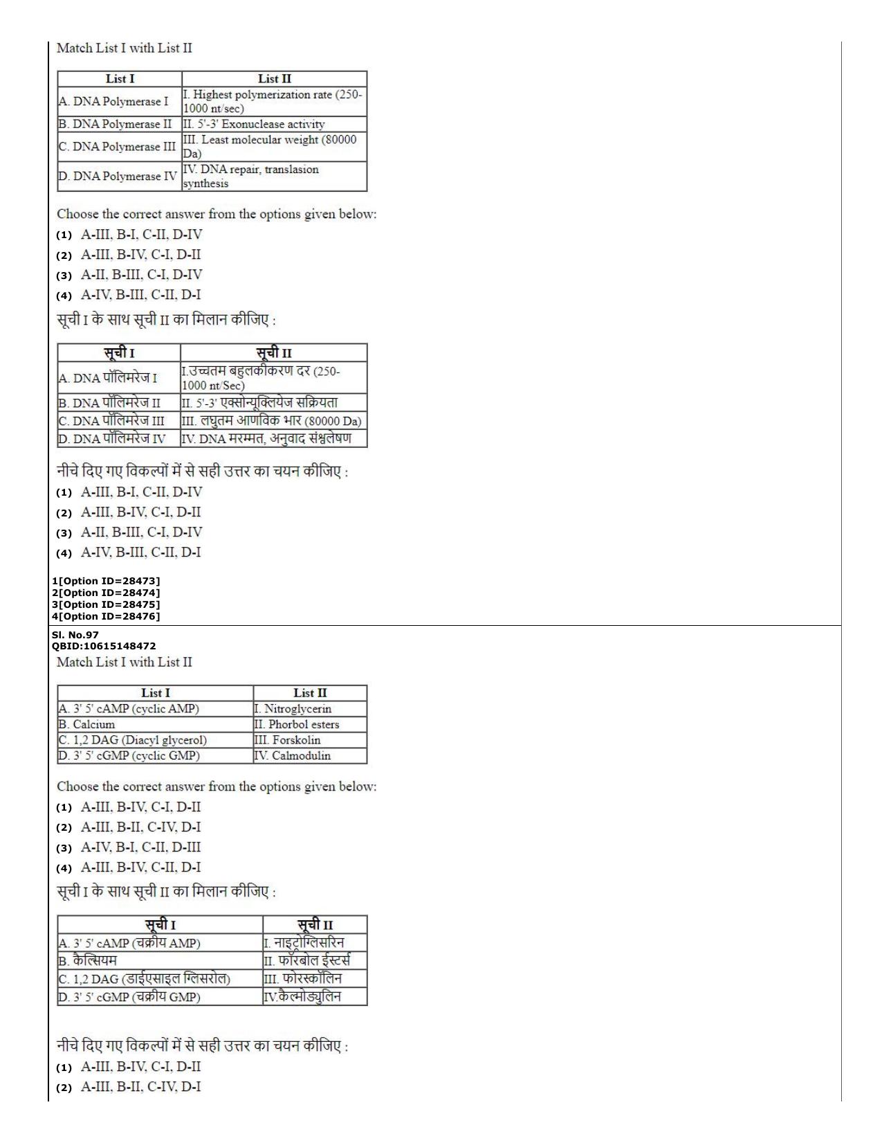 CUET (PG) 2022: PGQP-74 Biochemistry  (10-09-2022) Question Paper - Page 37