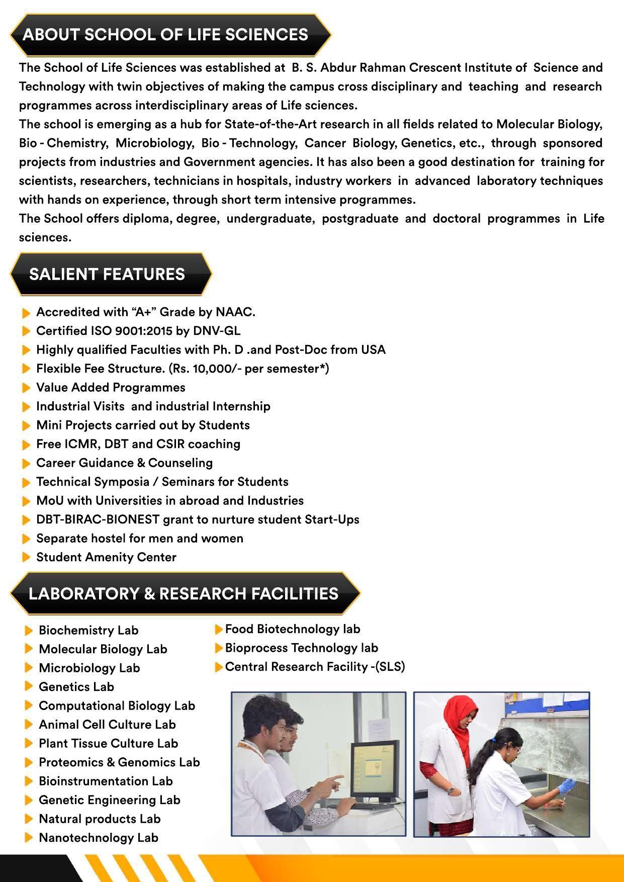 B.S. Abdur Rahman University M.Tech Food Biotechnology Brochure 2022-23 - Page 2