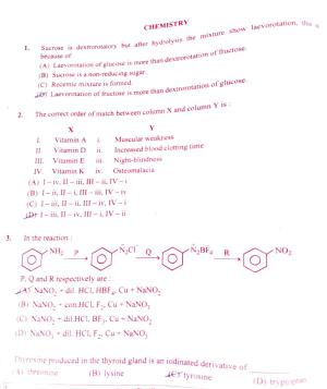 KCET 2023 Chemistry D2 Question Paper