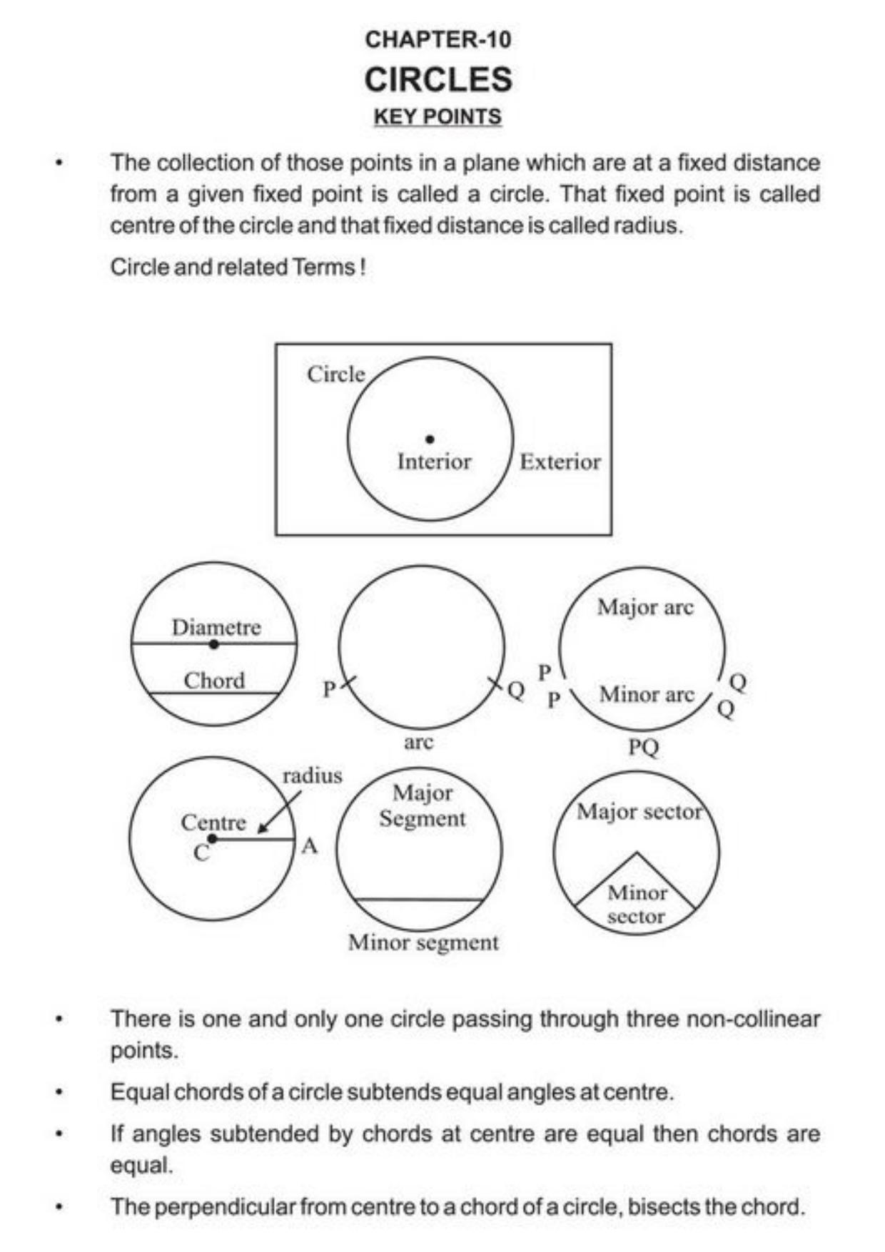 Class 9 Notes, Question & Practice Paper - Mathematics (Topic 10 : Circles) - Page 2