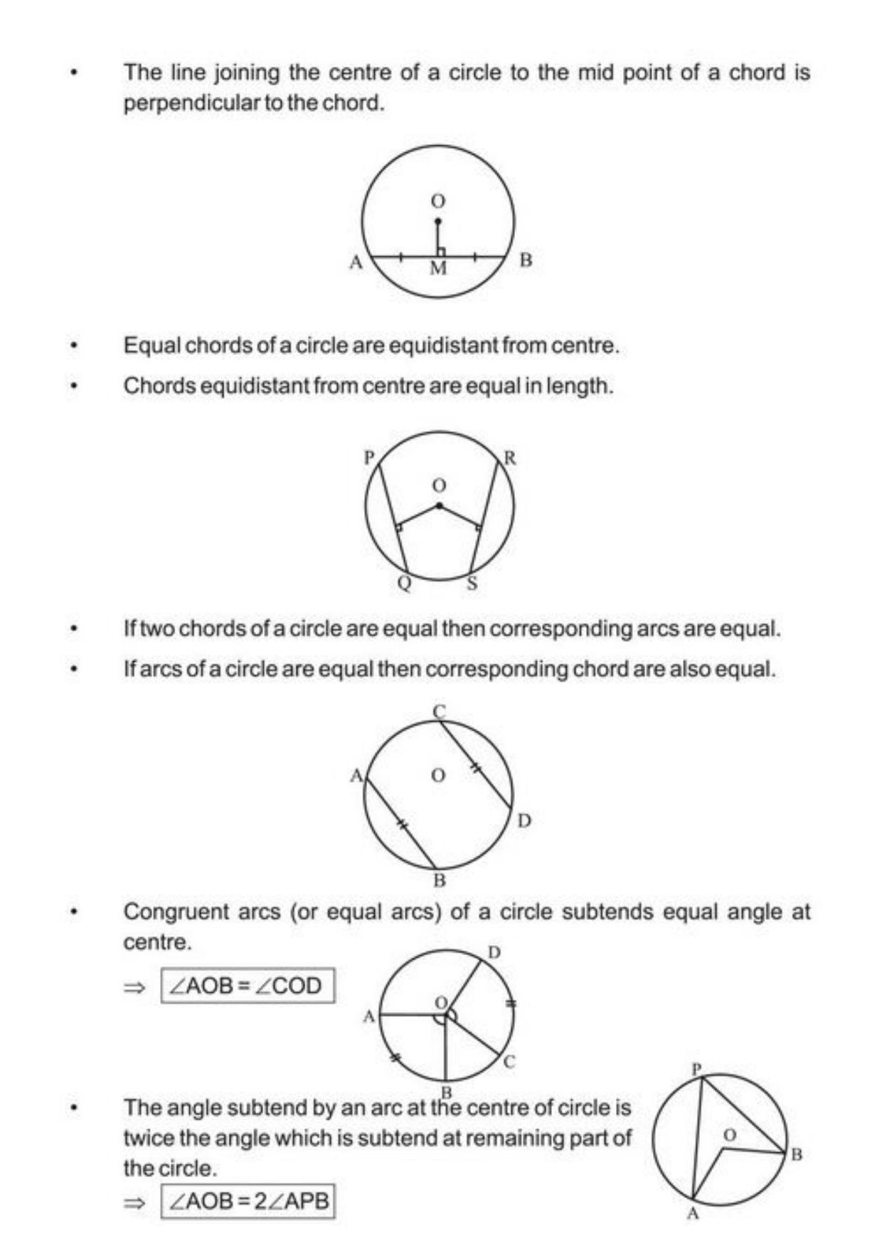 Class 9 Notes, Question & Practice Paper - Mathematics (Topic 10 : Circles) - Page 3